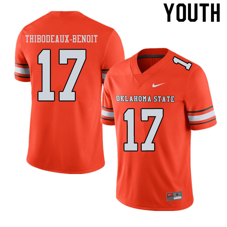 Youth #17 David Thibodeaux-Benoit Oklahoma State Cowboys College Football Jerseys Sale-Alternate Ora